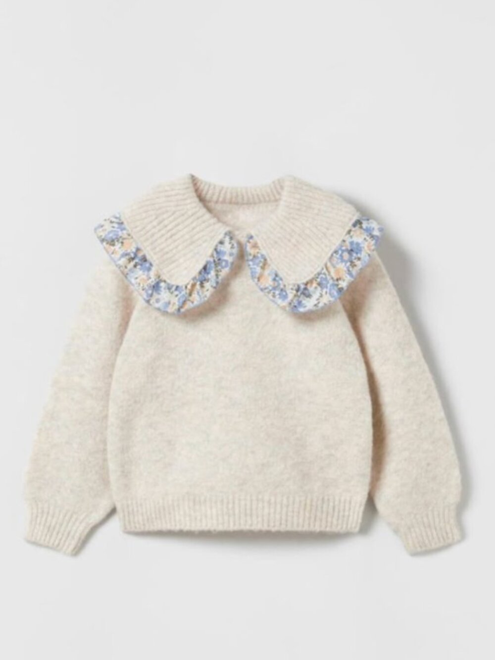 Zara knit sweater with floral collar 18-24 months girls